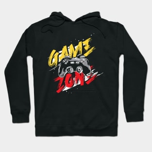 Game zone typography design with joystick illustration Hoodie